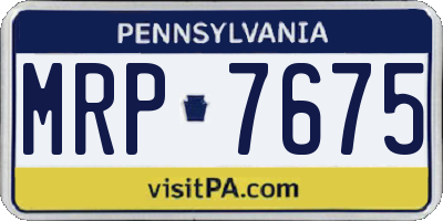 PA license plate MRP7675