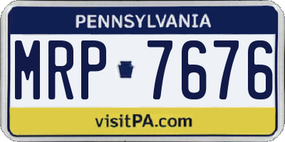 PA license plate MRP7676