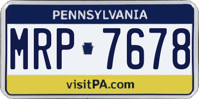 PA license plate MRP7678
