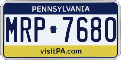PA license plate MRP7680