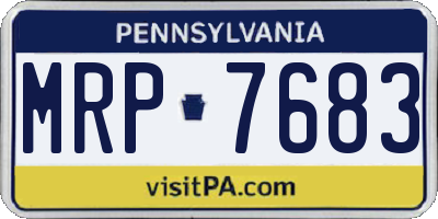PA license plate MRP7683