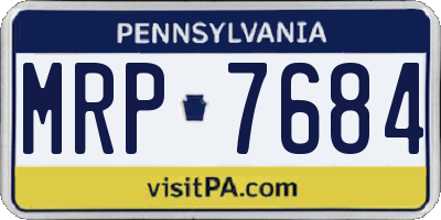 PA license plate MRP7684