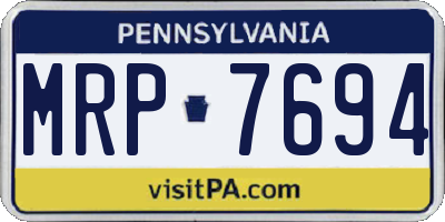 PA license plate MRP7694