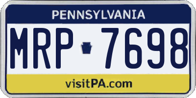 PA license plate MRP7698