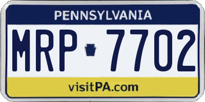 PA license plate MRP7702