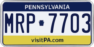 PA license plate MRP7703