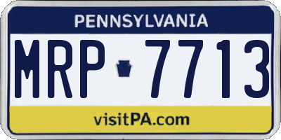PA license plate MRP7713
