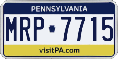 PA license plate MRP7715