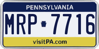 PA license plate MRP7716