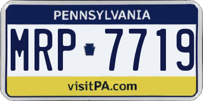 PA license plate MRP7719