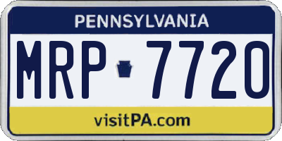 PA license plate MRP7720