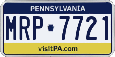 PA license plate MRP7721