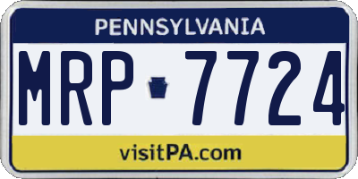 PA license plate MRP7724