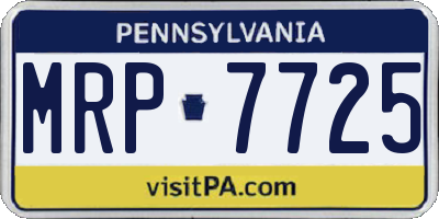 PA license plate MRP7725