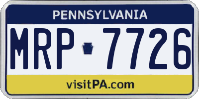 PA license plate MRP7726