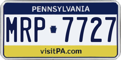 PA license plate MRP7727
