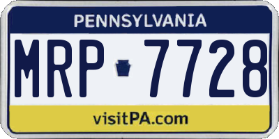 PA license plate MRP7728