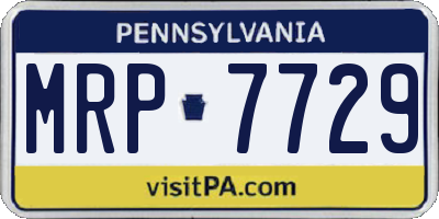 PA license plate MRP7729