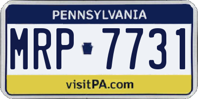 PA license plate MRP7731