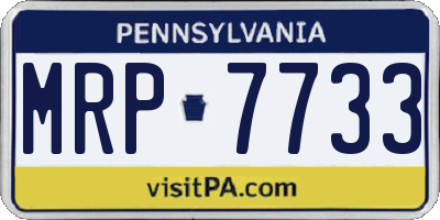 PA license plate MRP7733