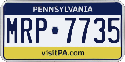 PA license plate MRP7735