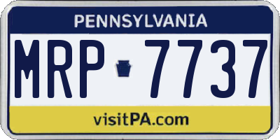 PA license plate MRP7737