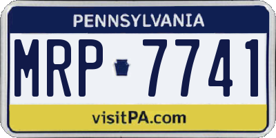 PA license plate MRP7741