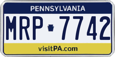 PA license plate MRP7742