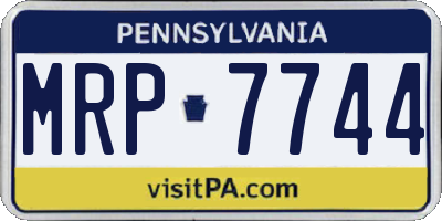 PA license plate MRP7744