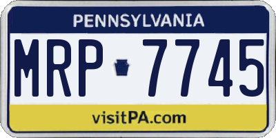 PA license plate MRP7745