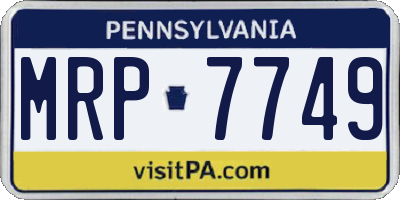 PA license plate MRP7749