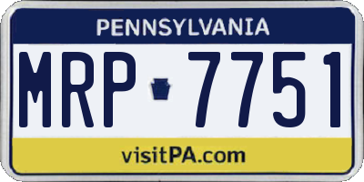PA license plate MRP7751