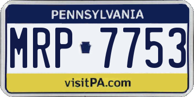 PA license plate MRP7753