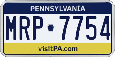 PA license plate MRP7754