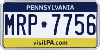 PA license plate MRP7756