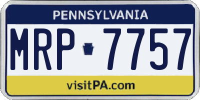 PA license plate MRP7757