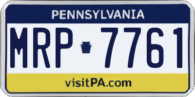 PA license plate MRP7761