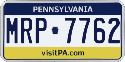 PA license plate MRP7762