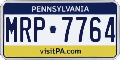 PA license plate MRP7764