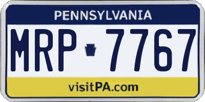 PA license plate MRP7767