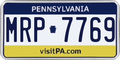 PA license plate MRP7769
