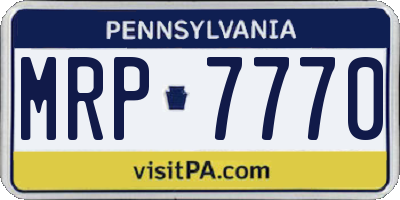 PA license plate MRP7770