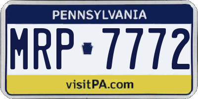 PA license plate MRP7772