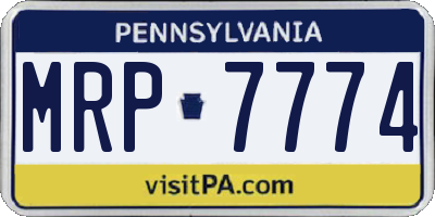 PA license plate MRP7774