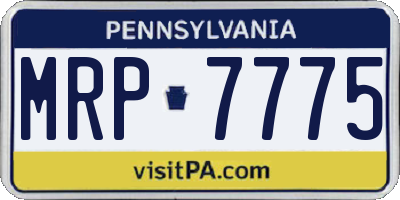 PA license plate MRP7775