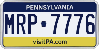 PA license plate MRP7776