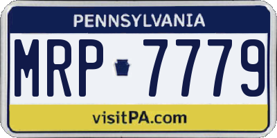 PA license plate MRP7779