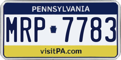 PA license plate MRP7783