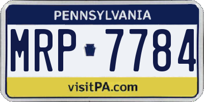 PA license plate MRP7784