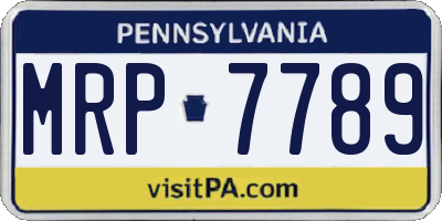 PA license plate MRP7789